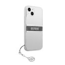 Guess PU/TPU Gray Stripe Apple iPhone 13 mini hátlap tok, átlátszó