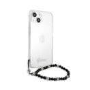 Guess PC Script and Black Pearls Apple iPhone 13 mini hátlap tok, átlátszó