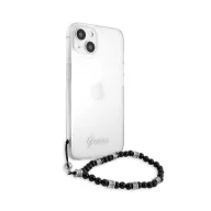   Guess PC Script and Black Pearls Apple iPhone 13 mini hátlap tok, átlátszó