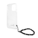 Guess PC Script and Black Pearls Apple iPhone 13 Pro Max hátlap tok, átlátszó