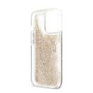 Guess TPU Big 4G Liquid Glitter Gold Apple iPhone 13 Pro Max hátlap tok, átlátszó