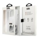 Karl Lagerfeld Liquid Glitter Karl and Choupette hátlap tok Apple iPhone 13 Pro, ezüst