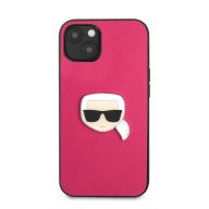   Karl Lagerfeld Head bőr hátlap tok Apple iPhone 13 mini, rózsaszín