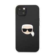   Karl Lagerfeld Head bőr hátlap tok Apple iPhone 13 mini, fekete