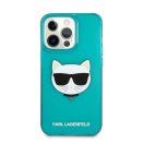 Karl Lagerfeld Choupette Head szilikon hátlap tok Apple iPhone 13 Pro, kék