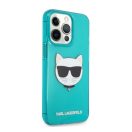 Karl Lagerfeld Choupette Head szilikon hátlap tok Apple iPhone 13 Pro, kék