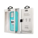 Karl Lagerfeld Choupette Head szilikon hátlap tok Apple iPhone 13 Pro, kék