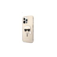   Karl Lagerfeld Head Full Glitter szilikon hátlap tok Apple iPhone 13 Pro, arany