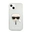 Karl Lagerfeld Head Full Glitter szilikon hátlap tok Apple iPhone 13 mini, ezüst