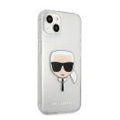 Karl Lagerfeld Head Full Glitter szilikon hátlap tok Apple iPhone 13 mini, ezüst