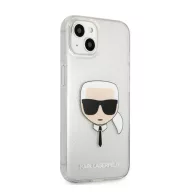   Karl Lagerfeld Head Full Glitter szilikon hátlap tok Apple iPhone 13 mini, ezüst