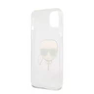   Karl Lagerfeld Head Full Glitter szilikon hátlap tok Apple iPhone 13 mini, ezüst
