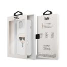 Karl Lagerfeld Head Full Glitter szilikon hátlap tok Apple iPhone 13 mini, ezüst