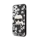 Karl Lagerfeld Original szilikon hátlap tok Apple iPhone 11 Pro, virágos, fekete