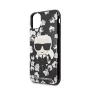 Karl Lagerfeld Original szilikon hátlap tok Apple iPhone 11 Pro, virágos, fekete