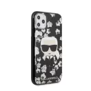 Karl Lagerfeld Original szilikon hátlap tok Apple iPhone 11 Pro, virágos, fekete