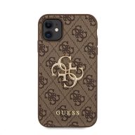 Guess PU 4G Metal Logo Apple iPhone 11 hátlap tok, barna