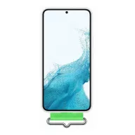   Samsung Galaxy S22 Silicone Cover with Strap, gyári szilikon tok szíjjal, fehér, EF-GS901TW