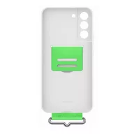   Samsung Galaxy S22+ Silicone Cover with Strap, gyári szilikon tok szíjjal, fehér, EF-GS906TW