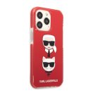 Karl Lagerfeld and Choupette Heads TPE szilikon hátlap tok Apple iPhone 13 Pro, piros