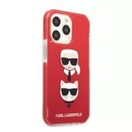   Karl Lagerfeld and Choupette Heads TPE szilikon hátlap tok Apple iPhone 13 Pro, piros