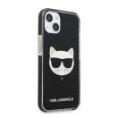 Karl Lagerfeld Choupette Head TPE szilikon hátlap tok Apple iPhone 13 mini, fekete