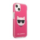 Karl Lagerfeld Choupette Head TPE szilikon hátlap tok Apple iPhone 13 mini, rózsaszín