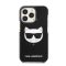 Karl Lagerfeld Choupette Head TPE szilikon hátlap tok Apple iPhone 13 Pro, fekete