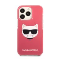   Karl Lagerfeld Choupette Head TPE szilikon hátlap tok Apple iPhone 13 Pro, rózsaszín