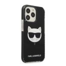 Karl Lagerfeld Choupette Head TPE szilikon hátlap tok Apple iPhone 13 Pro Max, fekete