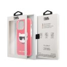 Karl Lagerfeld Choupette Head TPE szilikon hátlap tok Apple iPhone 13 Pro Max, rózsaszín