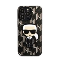   Karl Lagerfeld Monogram Ikonik hátlap tok Apple iPhone 13 Pro, fekete