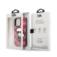   Karl Lagerfeld Monogram Ikonik hátlap tok Apple iPhone 13 Pro Max, piros