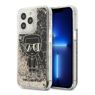   Karl Lagerfeld Liquid Glitter Gatsby hátlap tok Apple iPhone 13 Pro, fekete