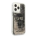 Karl Lagerfeld Liquid Glitter Gatsby hátlap tok Apple iPhone 13 Pro, fekete