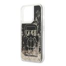 Karl Lagerfeld Liquid Glitter Gatsby hátlap tok Apple iPhone 13 Pro, fekete