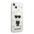 Karl Lagerfeld Ikonik Flower hátlap tok Apple iPhone 13 mini, átlátszó