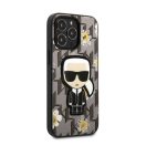 Karl Lagerfeld Ikonik Flower hátlap tok Apple iPhone 13 Pro, szürke