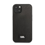   Karl Lagerfeld Saffiano Plaque hátlap tok Apple iPhone 13 mini, fekete