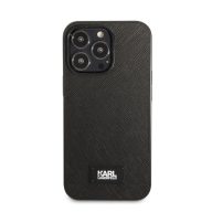   Karl Lagerfeld Saffiano Plaque hátlap tok Apple iPhone 13 Pro Max, fekete