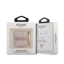 Guess Printed Stripe Apple Airpods tok, rózsaszín