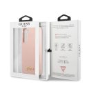 Guess Silicone Metal Logo Samsung Galaxy S22+ hátlap tok, rózsaszín