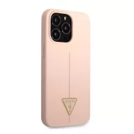   Guess Silicone Line Triangle Apple iPhone 13 Pro Max hátlap tok, rószaszín