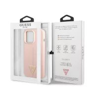   Guess Silicone Line Triangle Apple iPhone 13 Pro Max hátlap tok, rószaszín