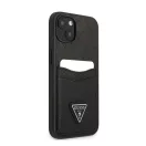 Guess Saffiano Double Card Apple iPhone 13 bőr hátlap tok, fekete