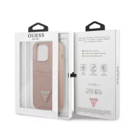   Guess Saffiano Double Card Apple iPhone 13 Pro bőr hátlap tok, rózsaszín