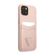   Guess Saffiano Double Card Apple iPhone 13 mini bőr hátlap tok, rózsaszín