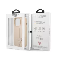   Guess Saffiano Triangle Apple iPhone 13 Pro hátlap tok, bézs