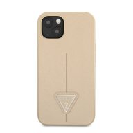   Guess Saffiano Triangle Apple iPhone 13 mini hátlap tok, bézs