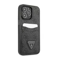   Guess 4G Saffiano Double Card Apple iPhone 13 Pro bőr hátlap tok, fekete
